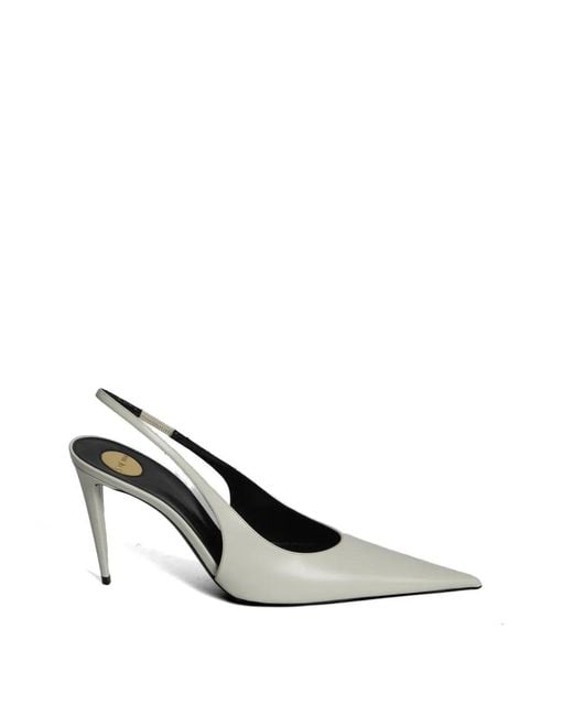 Saint Laurent White Guermantes Pumps