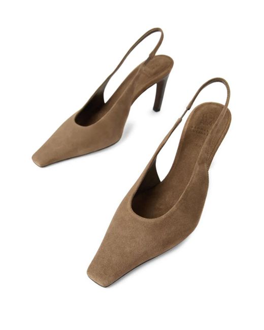 Brunello Cucinelli Brown 80mm Suede Pumps