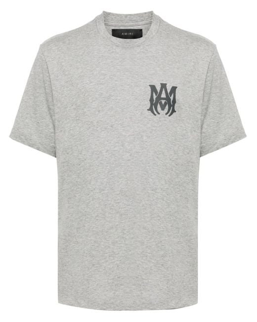 Camiseta con logo estampado Amiri de hombre de color Gray