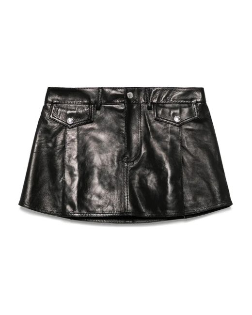 Alexander McQueen Black Minirock Aus Leder