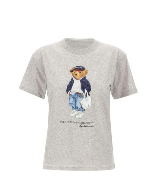 Polo Ralph Lauren White Polo Bear Cotton Jersey T-Shirt