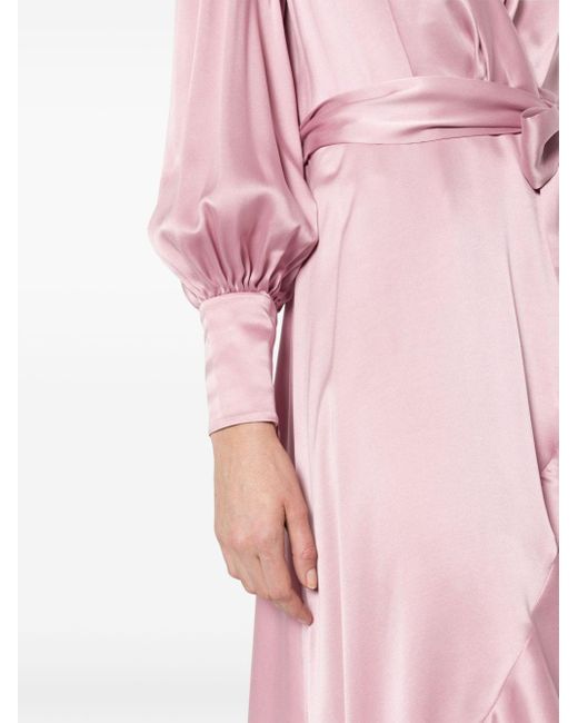 Zimmermann シルク ラップドレス Pink