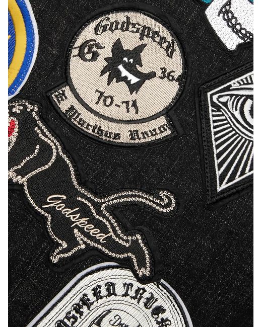 Godspeed Black Patchwork Denim Shorts for men