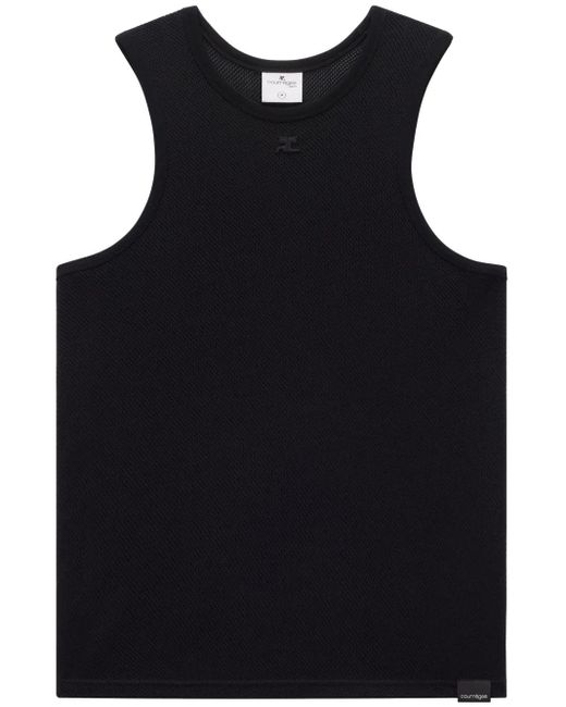 Courreges Black Mesh Tank Top for men