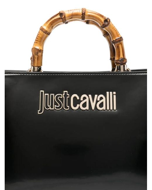 Just Cavalli Black Logo-Detail Tote Bag