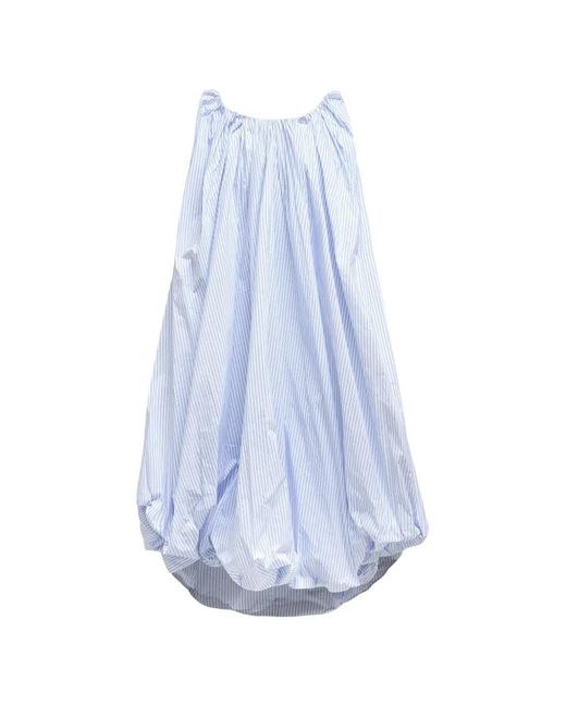 Jacquemus Blue Lavande Striped Balloon Midi Dress