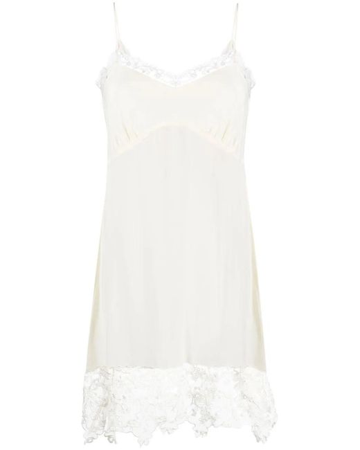 Simone Rocha レディース ホワイト レーストリム スリップドレス 