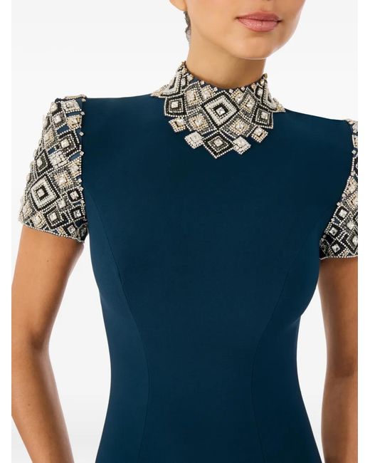 Jenny Packham Blue Pricile Embellished Maxi Dress
