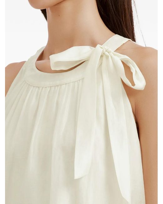 B+ AB White Bow-Detail Sleeveless Blouse And Shorts Set