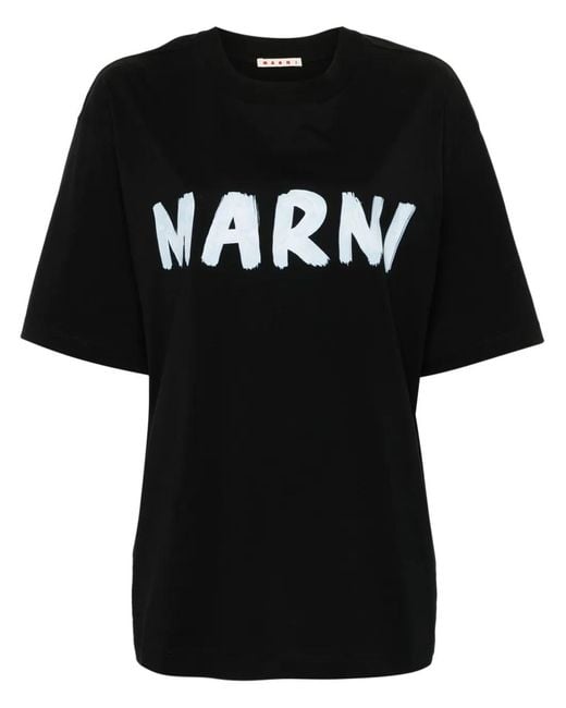 Marni Black T-Shirt With Printed Logo