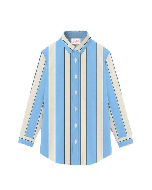 Mc2 Saint Barth Blue Brigitte Striped Shirt