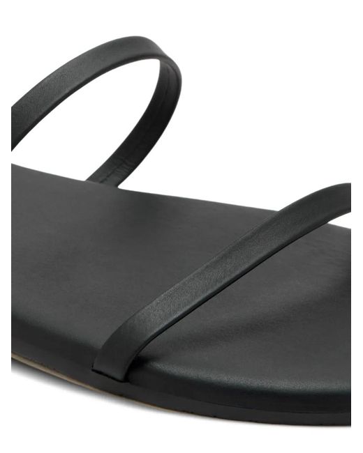 TKEES Black Double-Strap Flat Sandals