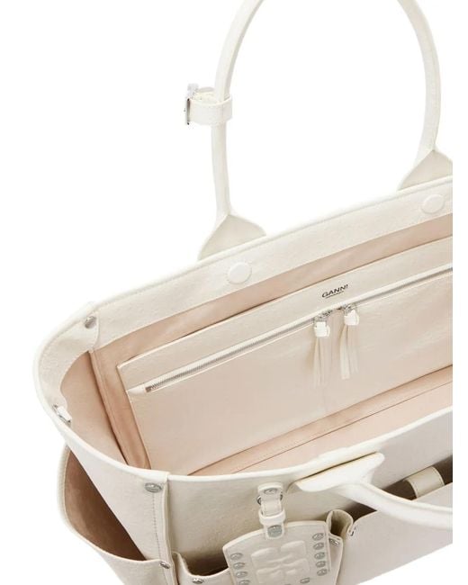 Ganni White Posy Bag