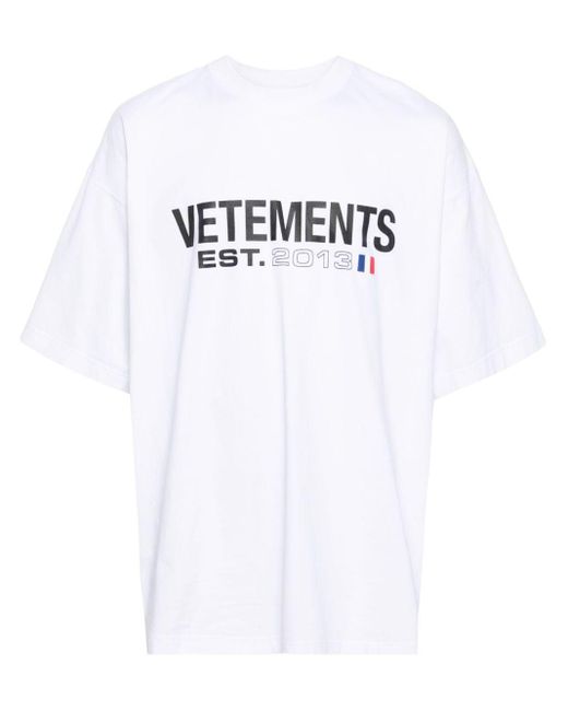 Camiseta con logo estampado Vetements de hombre de color White