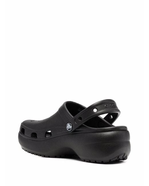 CROCSTM Black Classic Platform Clog Slides