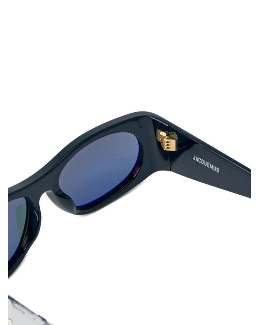 Jacquemus Gray Lunettes De Soleil Rectangulaires À Logo Gravé
