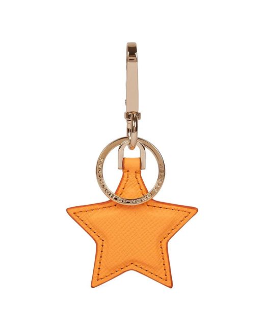 Smythson Orange Panama Star Keyring