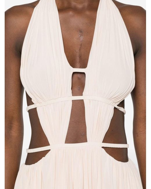 Philosophy Di Lorenzo Serafini White Cut-out Draped Midi Dress
