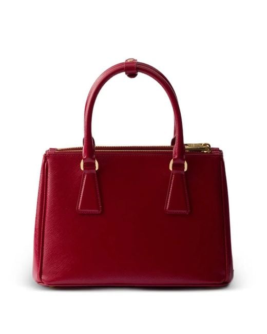 Prada Red Galleria Small Patent Saffiano Leather Bag