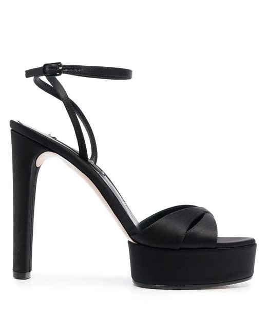 Casadei Black Flora 130Mm Sandals