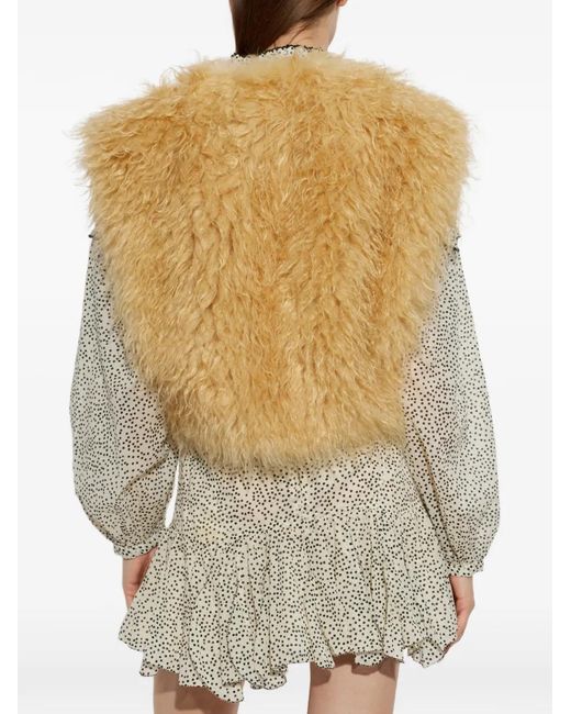 Isabel Marant Natural Faux-Fur Vest