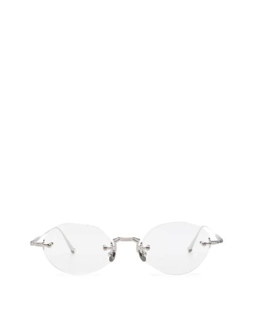 Matsuda White Oval-Frame Glasses