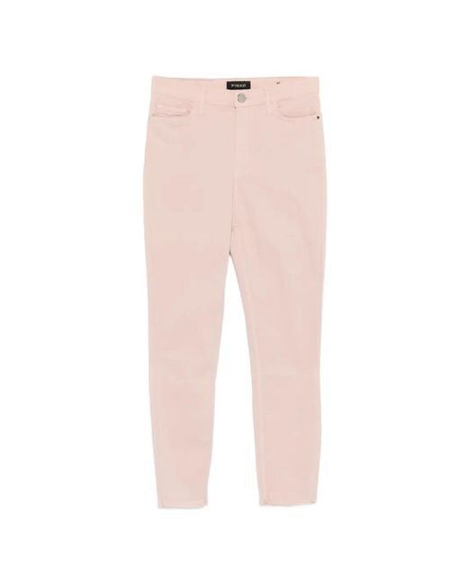 Pinko Pink Susan Frayed Skinny Jeans