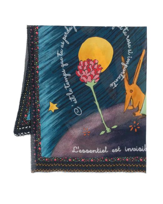 Faliero Sarti Blue Little-Prince Printed Scarf