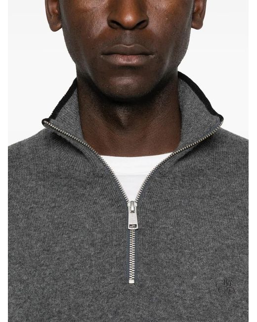 Marc O' Polo Gray Zip Neck Sweater for men