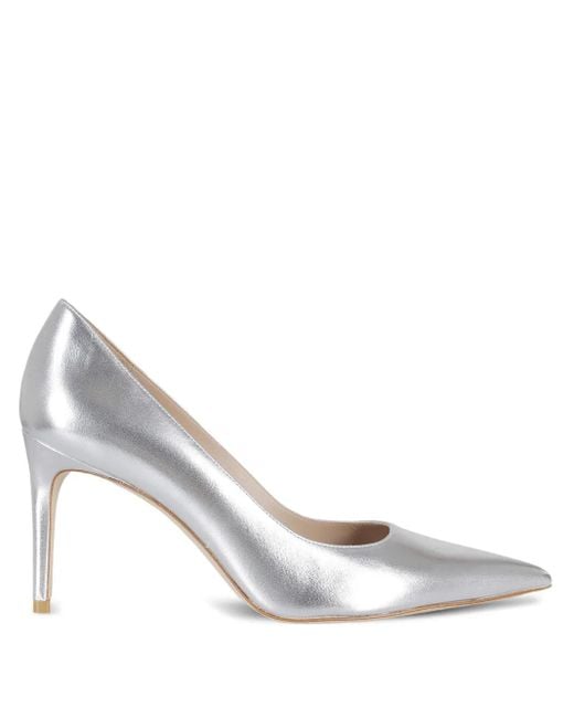 Stuart Weitzman 85 Mm Leren Pumps Met Hak in het White