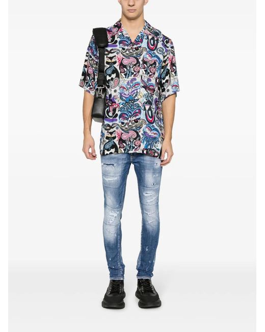 DSquared² Blue Distressed Slim-fit Jeans for men