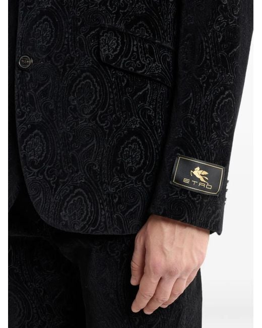 Etro Black Single-Breasted Jacket for men