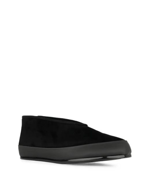Linda Baumann Black Suede Slip-On Loafers