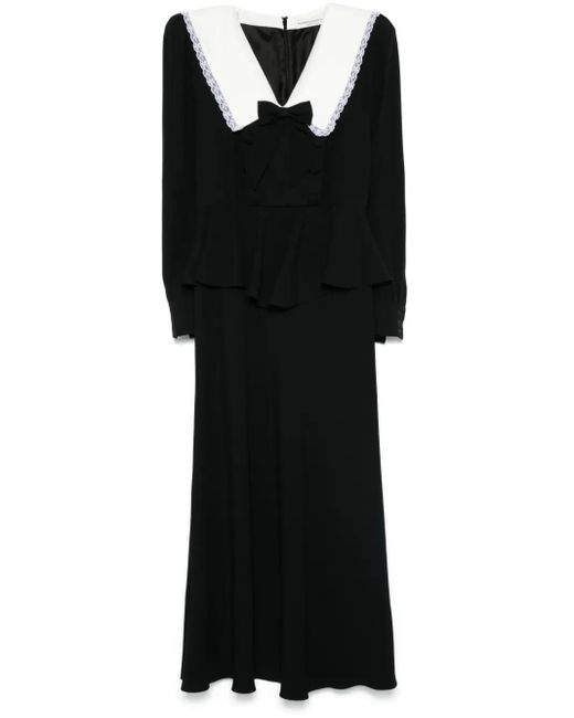 Alessandra Rich Black Envers Midi Dress