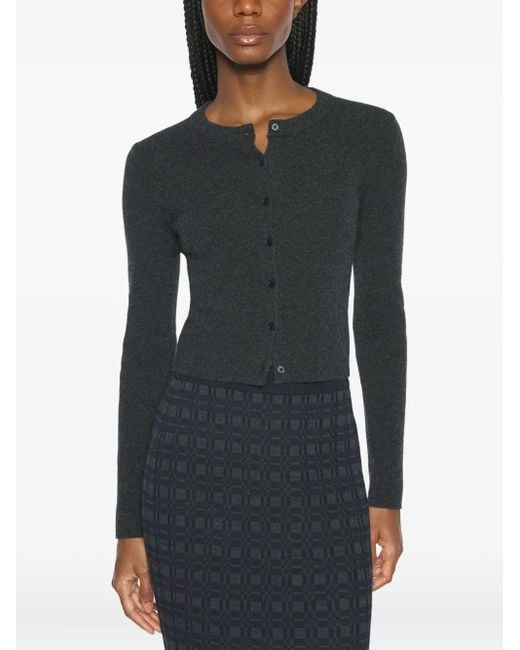 Maison Kitsuné Black Long-Sleeves Buttoned Cardigan