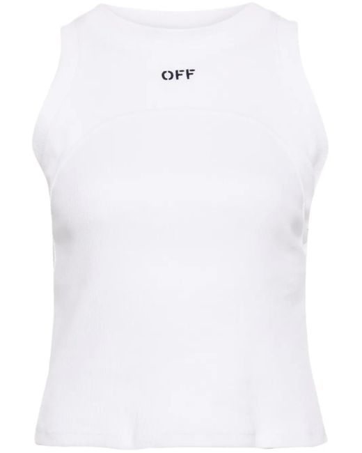 Débardeur Nervuré À Logo Brodé Off-White c/o Virgil Abloh en coloris White