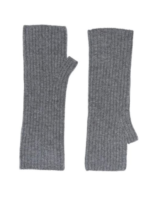 Kujten Gray Ribbed Fingerless Gloves