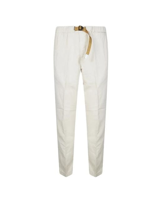 White Sand White Belted Trousers for men