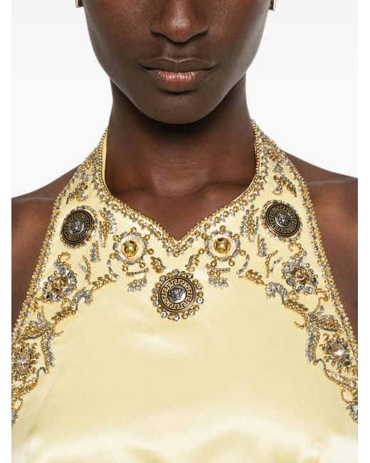 Versace White Embellished Mini Dress