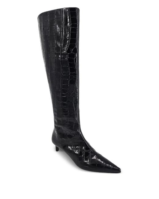 Madison Maison Black 45Mm Croc-Effect Pointy-Toe Boots