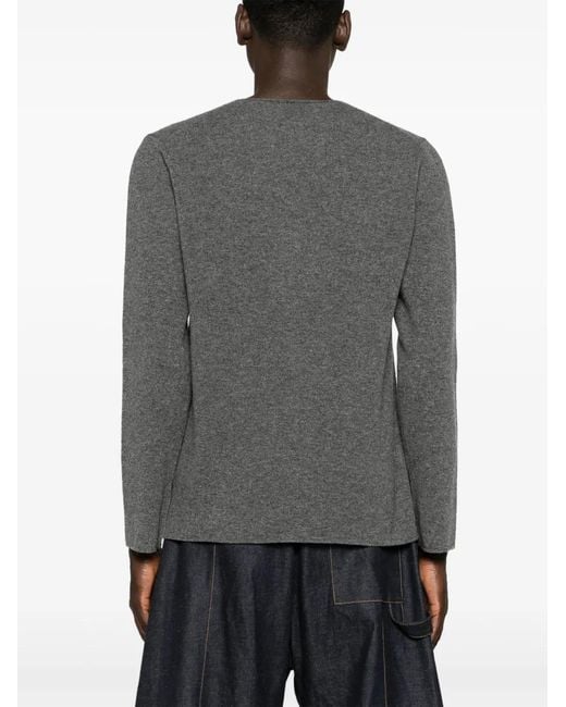 COMME DES GARÇONS PLAY Gray Heart-Patch Wool Jumper