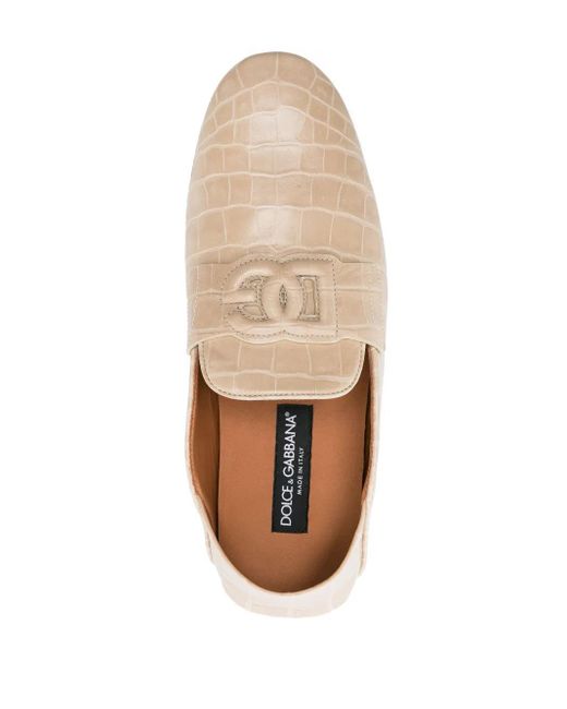 Dolce & Gabbana Loafer Mit Kroko-Effekt in Natural für Herren