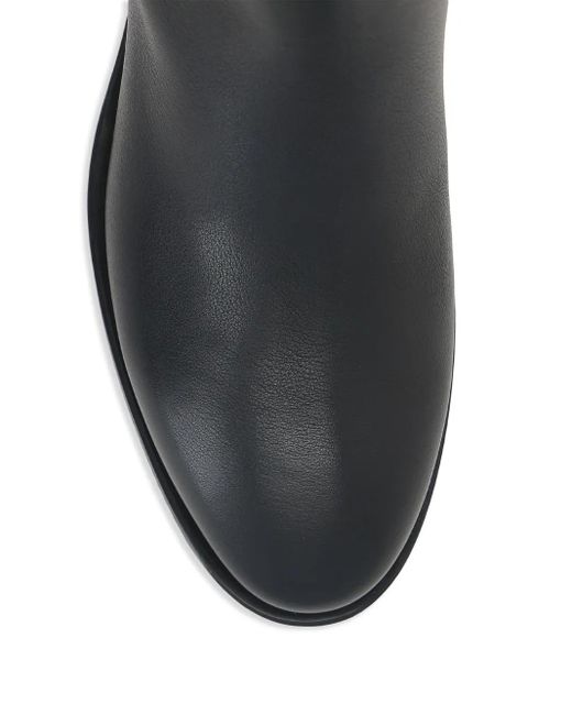 Santoni Black Buckle-Detail Leather Boots
