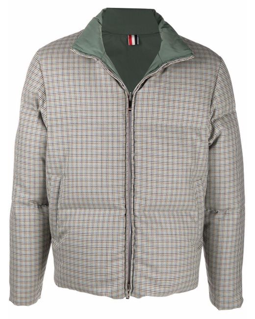 Thom Browne Gray Reversible Puffer Coat for men