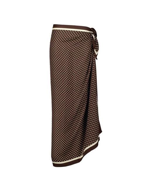 Matteau Brown Polka-Dot Silk Sarong