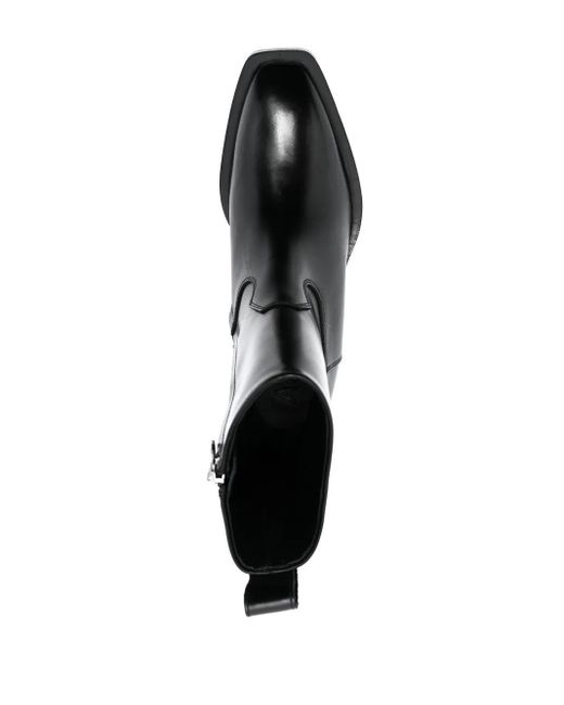 Aeyde Black Leather Ankle Boots