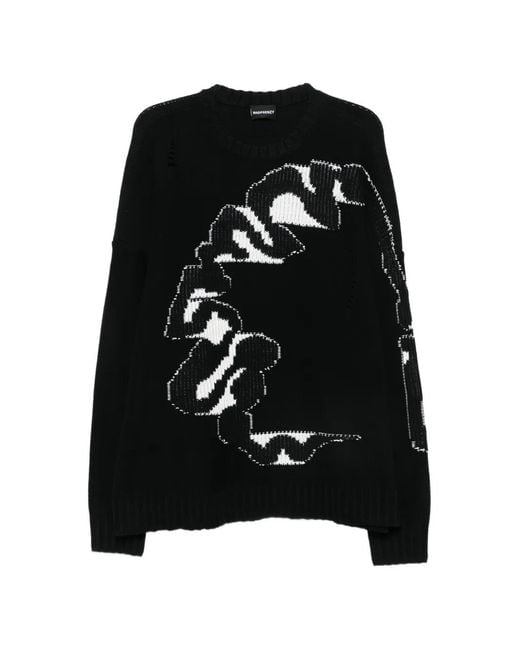 MADFRENZY Black Cortex Crew-Neck Sweater for men
