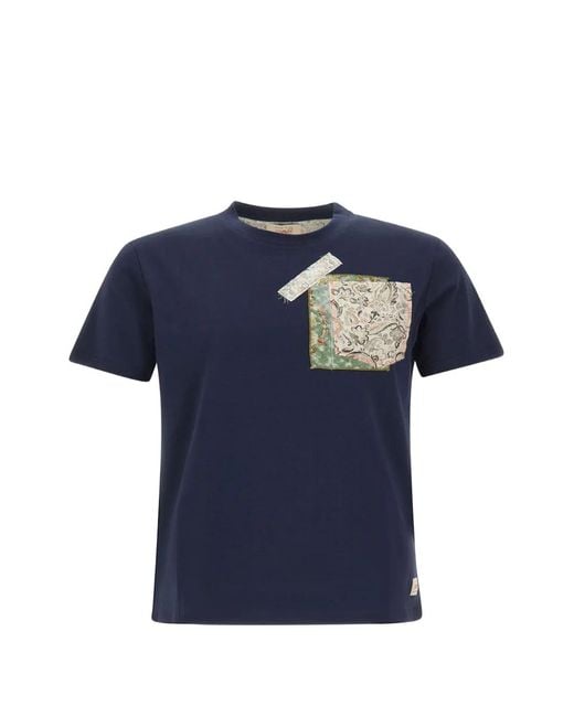 Bob Blue Pocket Floral-Patch T-Shirt for men