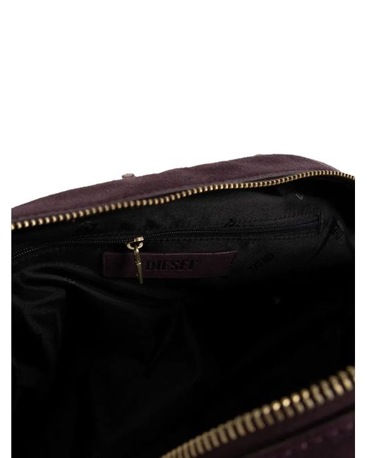 DIESEL Purple Oval D Embossed Shoulder Bag