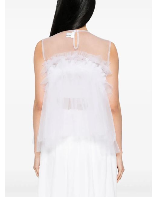 Noir Kei Ninomiya チュール ラッフルブラウス White